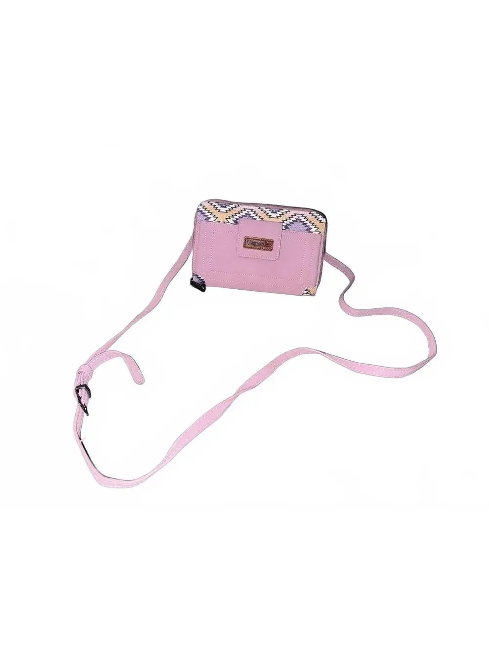 Wrangler Crossbody Wallet Purse with Adjustable Strap and Geometric Pattern